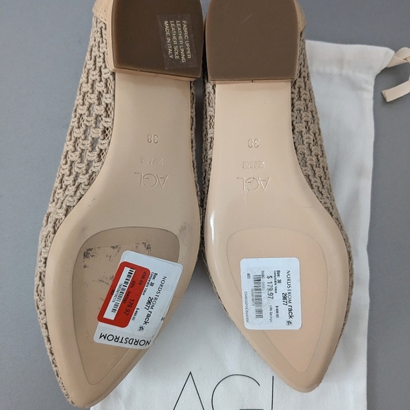 *New* AGL Attilio "Blanca Plots" Pointed Toe Loafer, Beige, Size 38 - Picture 7 of 8